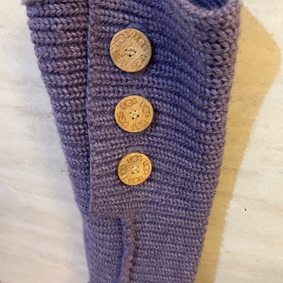 UGG Australia Classic Cardy Purple Knit Button Detail Boots - Picture 2 of 11